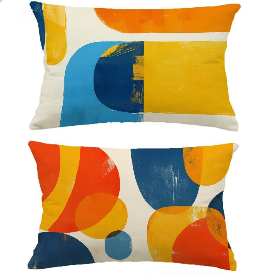 Housse de coussin extérieur 60x80 anti humidité lot de 2 housses de jardin orange imperméables