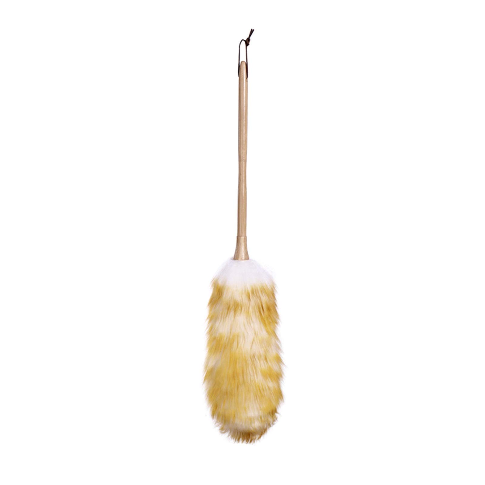 KFGISD, 2 Pack Lambswool Pure Lambs Wool Duster with Wood Handle,Multifunction Home Office Furniture Car Cleaning Tool,Feather Duster(L)
