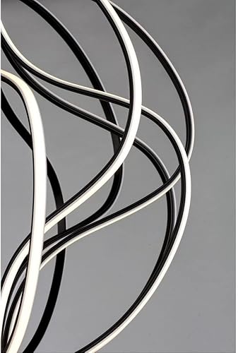 Miniatura 8 de ET2 E21174-PC Aura - Moderna iluminación de techo colgante LED de acrílico con ondas desplazadas, 14 luces de 60 vatios, 18 pulgadas de alto x 17