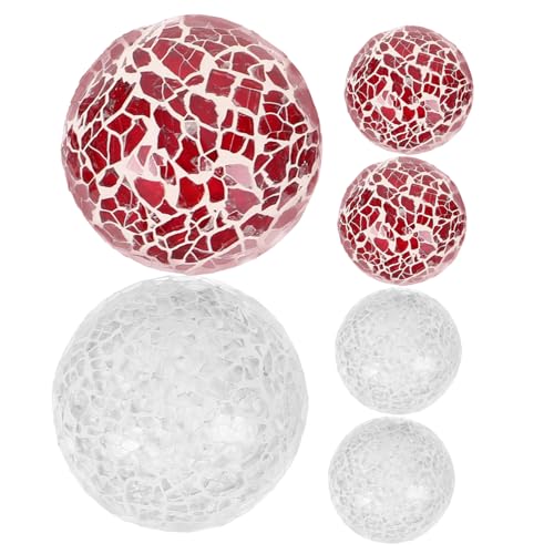 Sphères en mosaïque de verre décoration d'intérieur haut de gamme ornement table amosfun - 8