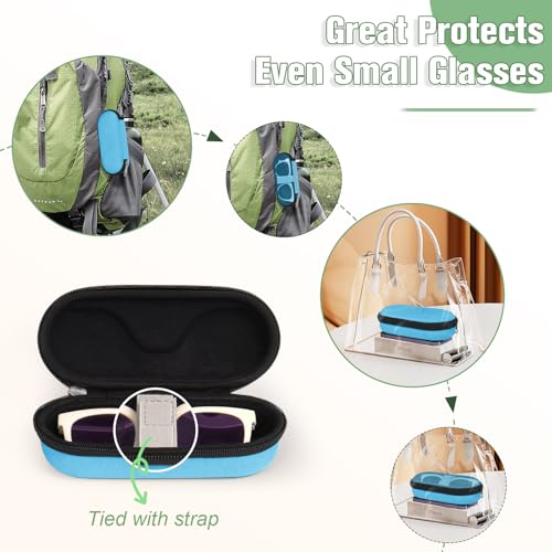 Image of Bukere Sunglasses Case, Hard Shockproof Glasses Case with Secure Strap & Carabiner Hook, Eyeglasses Storage Organizer