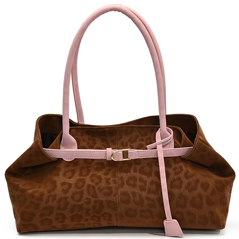 Cheetah Print Hobo Shoulder Handbag Large Underarm Packs Shoulder Bag for Women