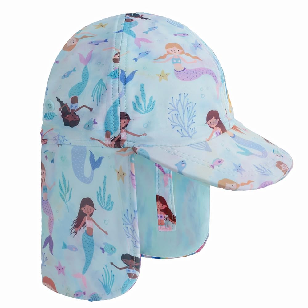 Gifts Treat Kids Legionnaires Hat, UPF 50+ Sun Protection Swim Cap Flap Hat for Kids, Quick Drying Boys Sun Hat with Neck Protection for Beach Seaside Pool - 2