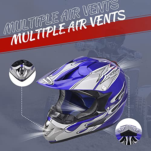 Image of OUMURS Adult Motocross Dirt Bike Helmet with Goggles, Gloves & Mask Dirt Bike ATV Helmet for Unisex-Adult Men Women Adjustable Sun Visor DOT /FMVSS-218 Off-Road Motorcycle Helmet UTV Helmet Downhill