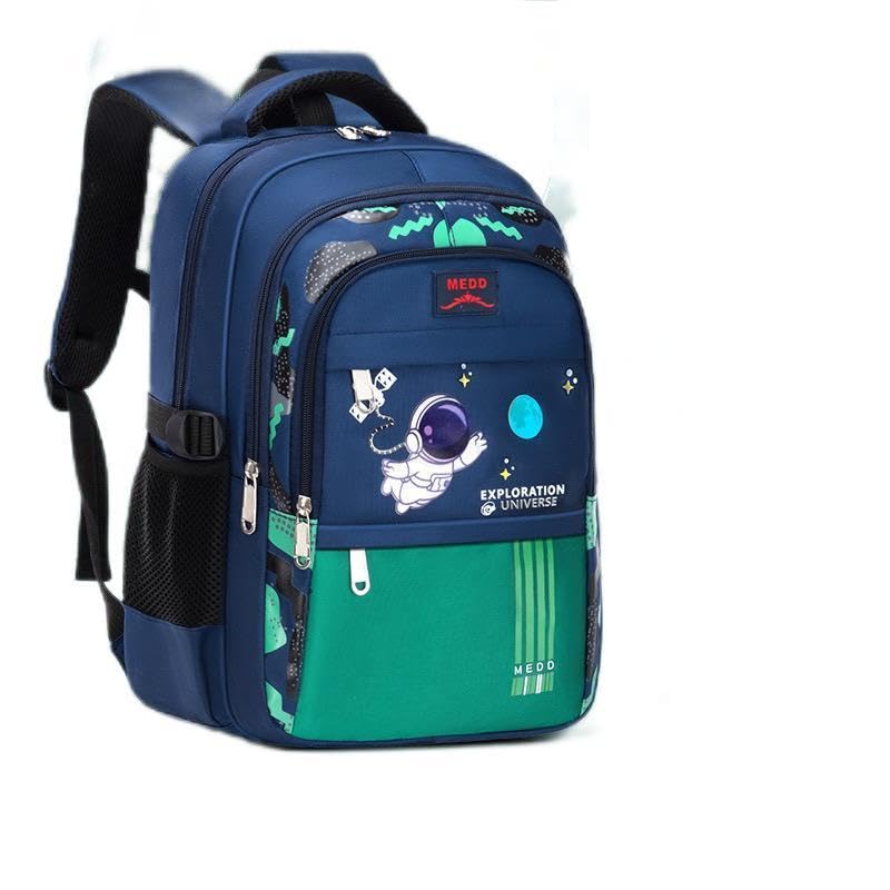 Mochila Ortopédica Infantil, Astronauta, Impermeável (Verde)