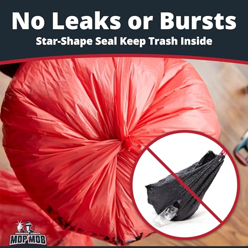 Image of No Leak, Hospital Grade Biohazard Waste Bags 150 Pk. 10 Gallon, 24 inch Red Trash Liner With Hazard Symbol For Infectious Waste Disposal (Pack of 2)