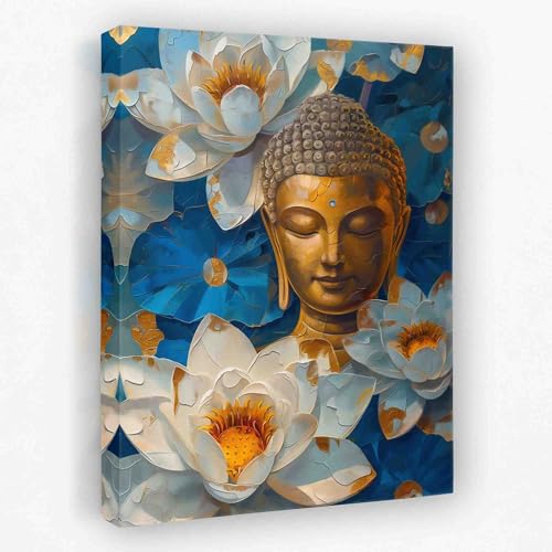 Toile Bouddha Lotus spirituelle : tableau zen pour apaiser votre esprit