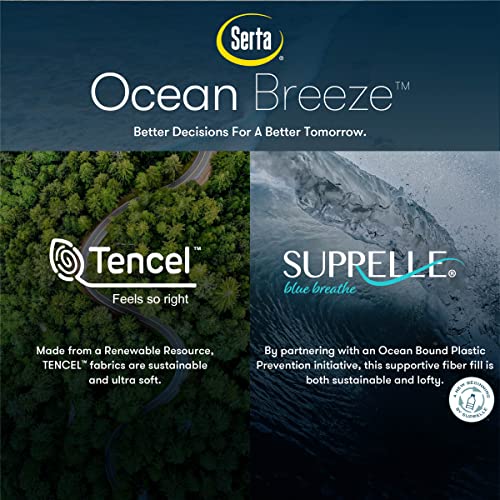 Serta Ocean Breeze Breathable Hotel Quality Medium Firm Adjustable Support Bed Pillow For Side, Back, Stomach Sleepers, Queen (Pack Of 1), White #TOP5