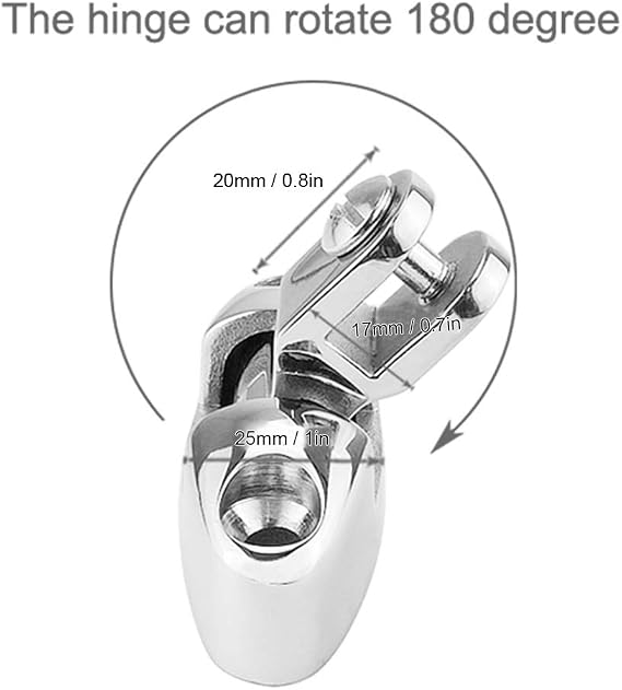 Bimini Top Mount Rotating Deck Hinge with Rubber Pad,Marine Grade 316 Stainless Steel,180 Degree Rotation,Yacht Hardware Accessories,Pair