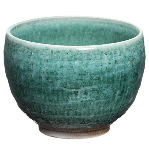 光陽陶器 飯碗 グリーン 径9.2×H7.3cm ろくろ目グリーンゆったり碗 21432