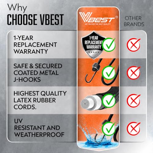 Image of Bungee Cords with Hooks 36 Inch - 6Pcs Heavy Duty Outdoor 3ft Bungees | UV & Weather Resistant Strong Bungie Chords - Bunjee Straps 3 Foot Bungy Cord Set 200lb Strength