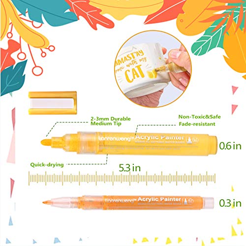 Lanrenweng Acrylic Paint Marker Pens 60 Color Painting Markers With Canvas Bag For Christmas Rock Painting, Stone, Ceramic, Glass, Wood, Fabric, Canvas, Set Of Paint Markers #TOP2