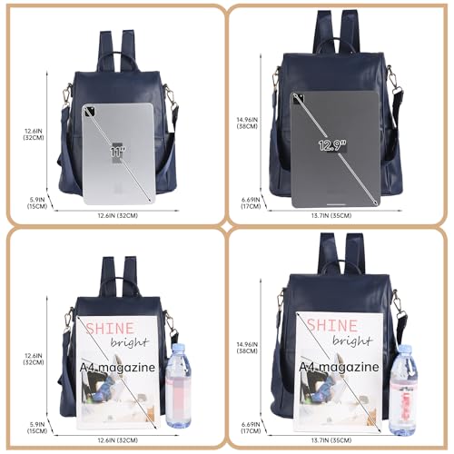 Image of CHERUTY Women Backpack Purse PU Leather Anti-theft Casual Shoulder Bag Fashion Ladies Satchel Bags