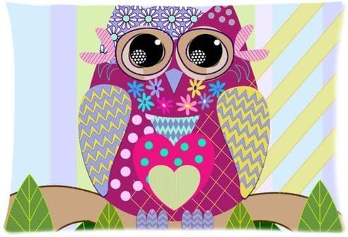 Cute Patterns Flower Power Owl Zippered Pillow Cases 16x24(two side)