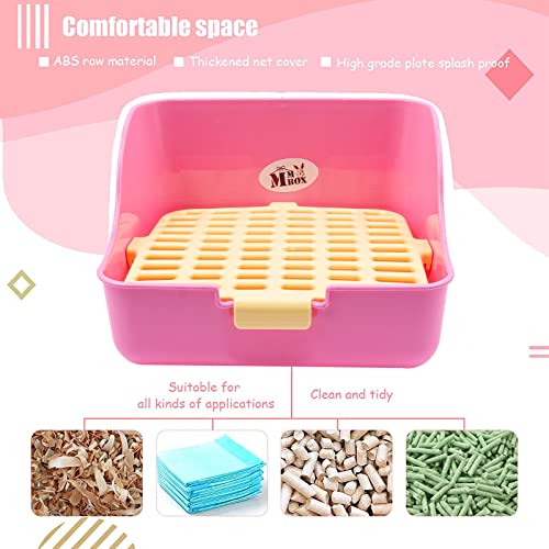 MMBOX Rabbit Cage Litter Box Easy to Clean Potty Trainer for for Small Animal/rabbit/guinea Pig/ferret (pink)