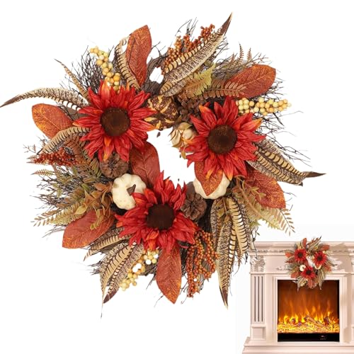 Couronnes d'automne porte entrée pour remplacer la décoration périssable - 2