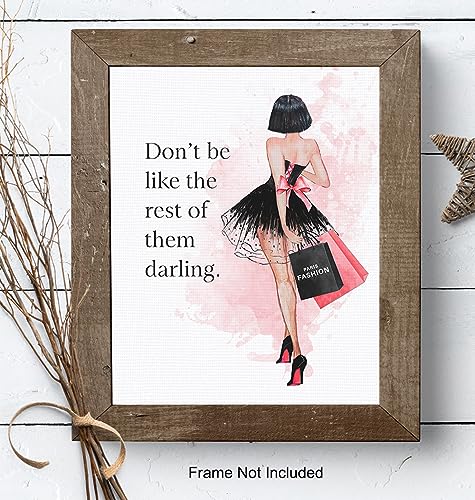 Quote Wall Art - Glam Wall Decor - Luxury Fashion Design Room Or Home Decoration - Couture Gift For Women, Fashionista, Girls Bedroom, Teen Room - Positive Inspirational Quote - Unframed #TOP7