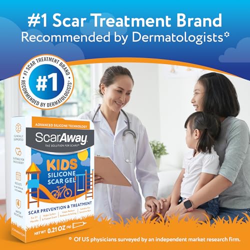 Image of ScarAway Kids Silicone Scar Gel, 100% Medical-Grade, Helps Improve Size, Color & Texture of Hypertrophic & Keloid Scars on Face & Body from Injury, Burns & Surgery, Water Resistant, Clear, 6g
