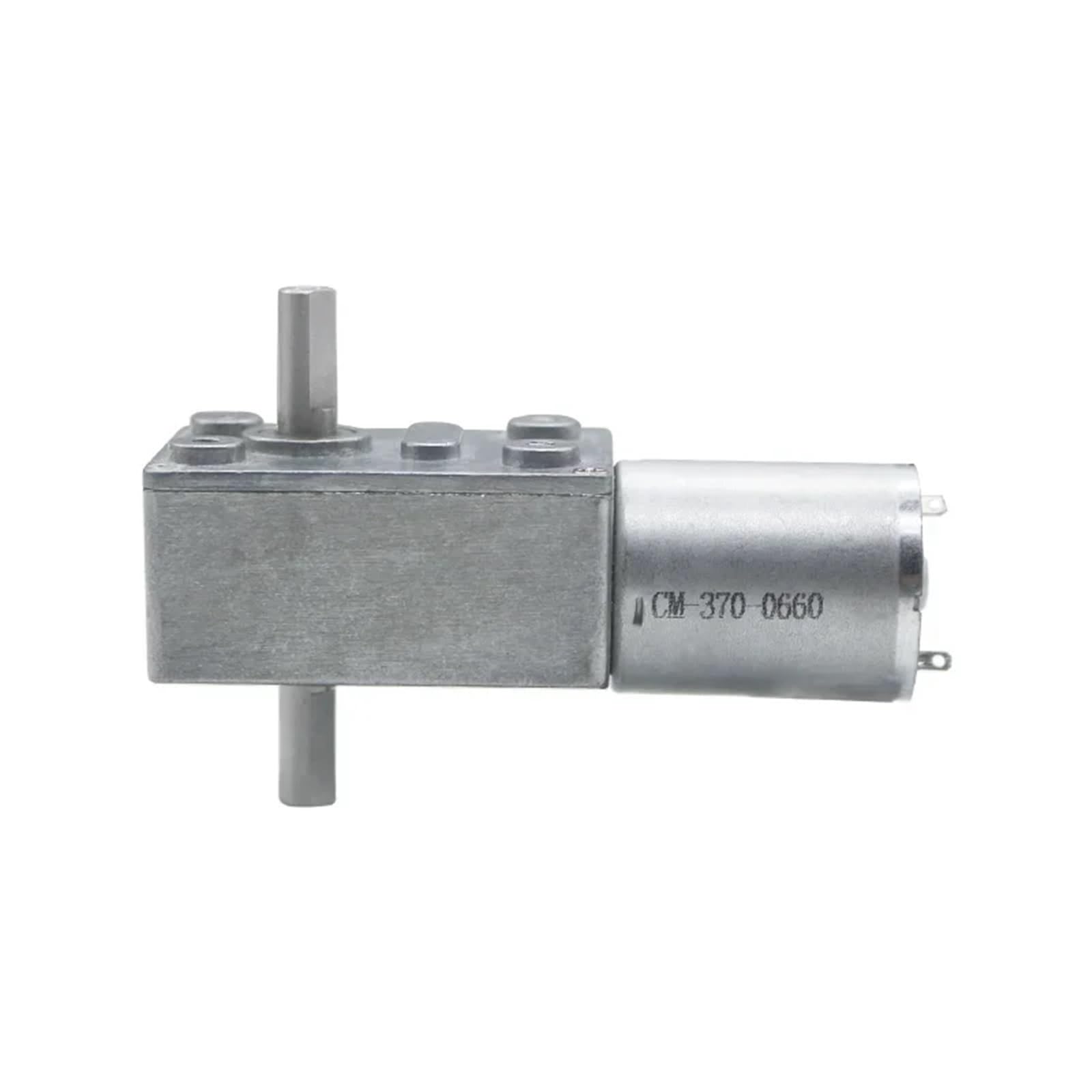 12 V DC Schneckengetriebe-Doppelwellenmotor, Reduziermotoren mit doppeltem Ausgang, umgekehrte Untersetzung, selbstsichernd, JGY370, 1 Stück(With bracket,375rpm)