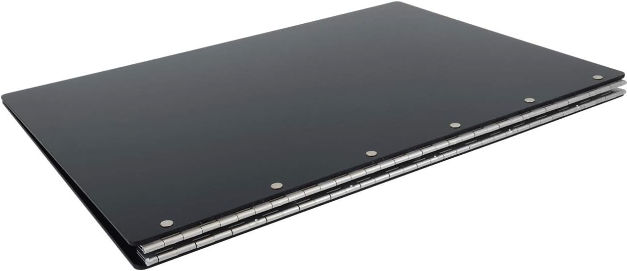 11x17 Binder, Acrylic Fixed 3-Post Vertical Document Organizer. Elegant Black Portfolio Binder for Artwork Storage, Display Tattoo Book, Business Presentations, and Tabloid Portrait Organization
