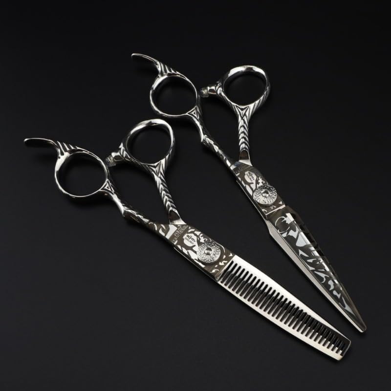 Hair Cutting Shears, 6 Inch Hair Scissors Set 440C Professional Hairdressing Scissors Barber Thinning Scissor Hairdresser Haircut Shears Set
