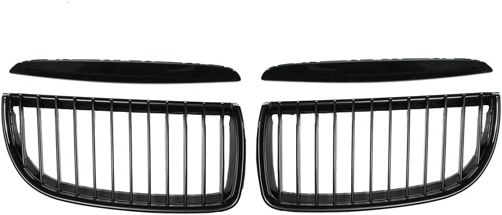 Riloer Front Bumper Grilles Fit for BMW E90 320i 323i 325i 325xi 328i 328xi 330i 335i 335xi 2005-2008, ABS Front Bumper Grilles (Black)