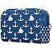 Geschenke für Männer Frauen Schminktasche Kulturbeutel Kleine Kosmetiktasche - Nautisches Thema Maritime Muster Blaue Kerze Anker
