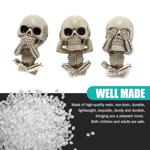 Image of 3 PCS Car Skull Air Fresh Clips, 1.15 inch x 2.1 inch Creative and Interesting Air Conditioning Vent Clips, Halloween Car Interior Accessories, Universal for Most Cars (White)