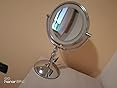 HIMRY Standspiegel 10x Vergrößerung - 360° Drehbarer Kosmetikspiegel Aus Verchromtem Metall