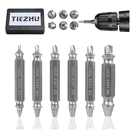 Broken Screw Extractor Tool Set And Sturdy Drill Bit Set, Made Of Hss 4341 High-Speed Steel, Used For Broken Screwdriver Sets (6Pcs)
