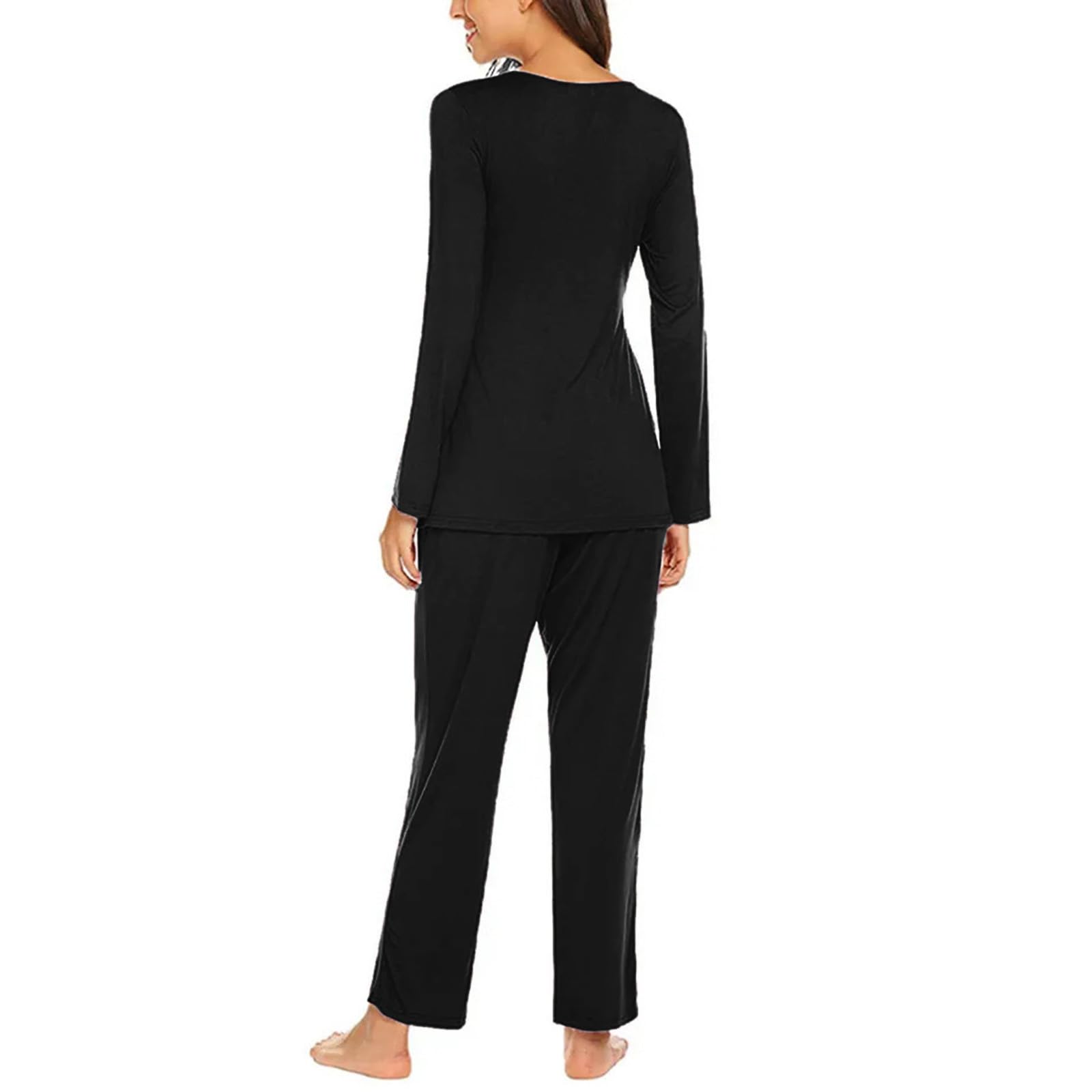 Damen Umstands-Langarm-Still-Baby-T-Shirt-Tops + Hosen-Pyjama-Set-Anzug