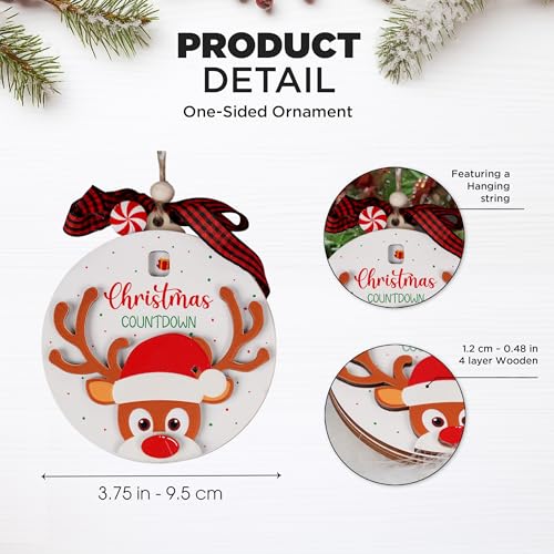 Enfeite de contagem regressiva para o Natal, enfeite de contagem regressiva de rena, enfeite de Nata