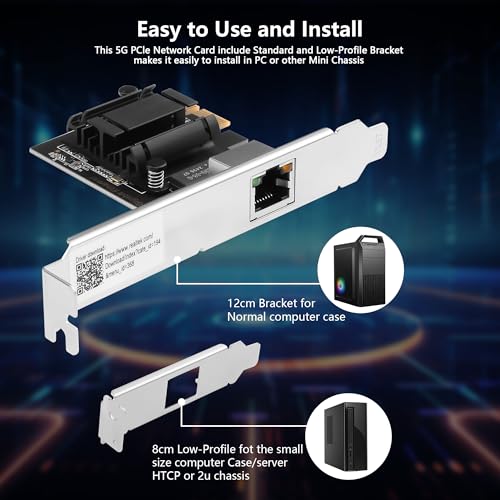 GINTOOYUN tarjeta de red PCI 5Gbps Ethernet, interfaz PCI Express 4.0, compatible con Windows 10, 11 y Linux miniatura 6