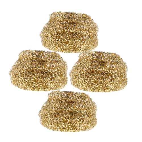 FUNOMOCYA 4pcs Soldering Iron Cleaning Ball Cleaning Copper Tip Cleaner Tip Cleaner Soldering Iron Cleaning Kit Soldering Tip Cleaning Soldering Accessories Copper Golden