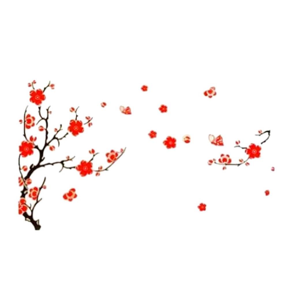 Decalgeek Large Plum Blossom Flower Removable Wall Sticker Decor Decal Room Background Art (7050cm)