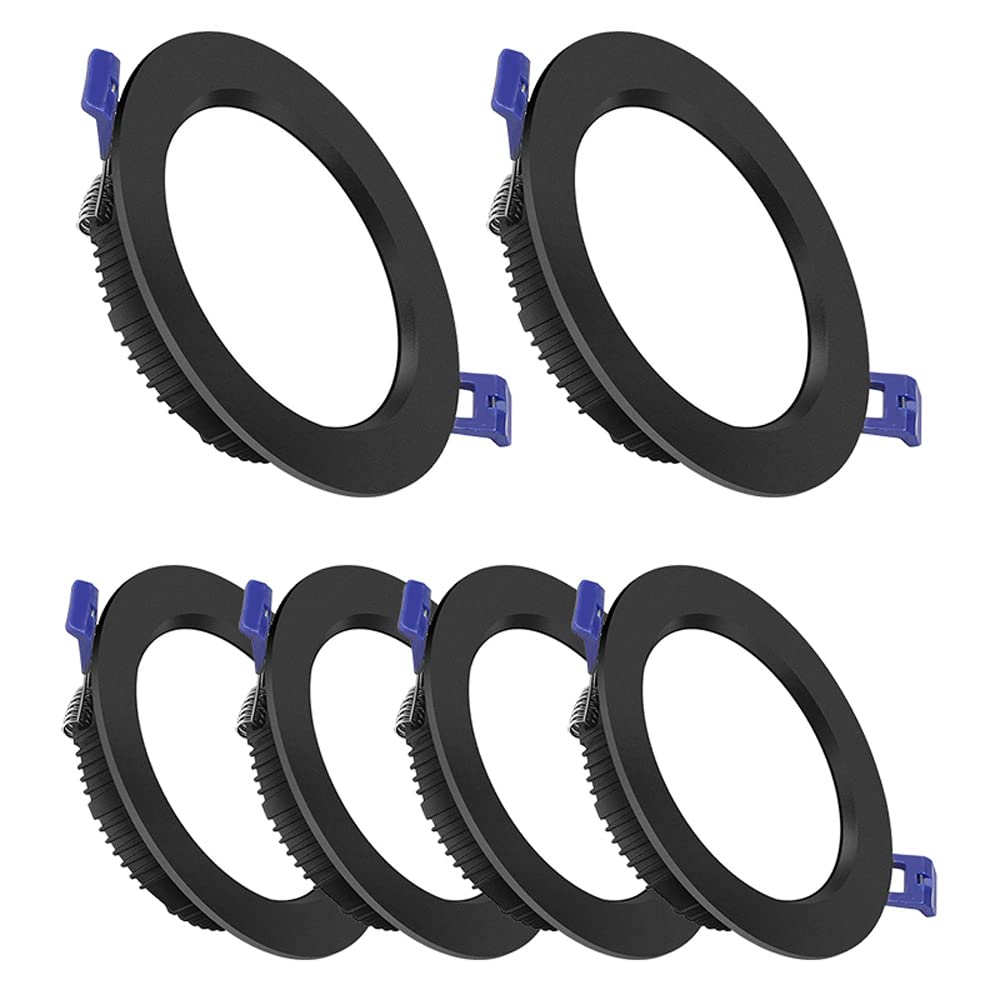 GTHTUHFD 6-Pack 6W-24W Black Ceiling Downlight Anti-Glare Panel Light Canless Ceilling Potlight 2.5-7.5 Inch Ceilling Spotlights For Industrial And Commercial Use,14w-4000k