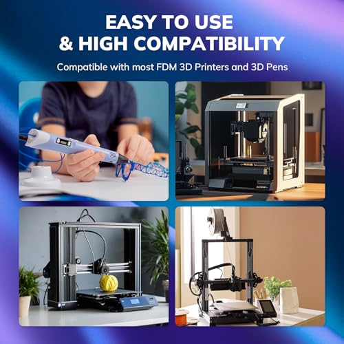 Image of AMOLEN Silk PLA 3D Printer Filament, Dual Color Blue Green & Dark Violet PLA 1.75mm, Shiny Color Change Filament 3D Printing PLA Filament for Most FDM 3D Printer, 1kg Spool(2.2lbs)