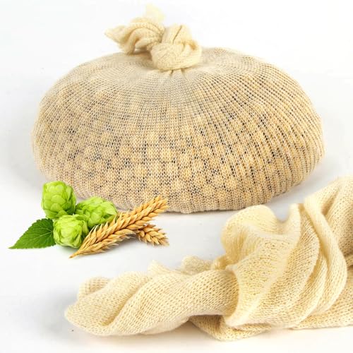 14” 15 Pack Cotton Brew Bag Grain and Spice Beer Brewing Bags Muslin Bags Steeping Bags for Dry Hopping Grain Beer Wine Grain Socks Nut Milk Fruit Hops Mead for Home Brewing or Micro Brewing