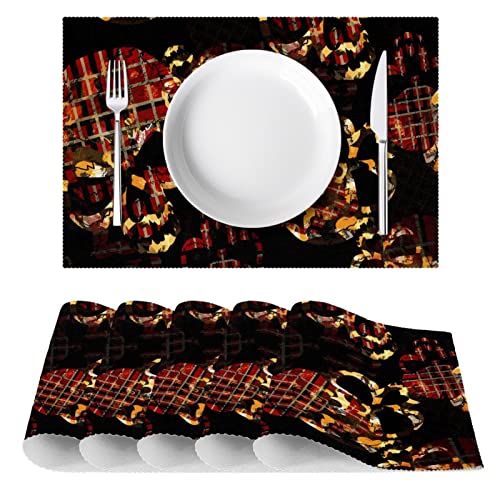 Set de table lavable antidérapant résistant chaleur motif crâne rétro