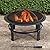 Sunjoy 29 in. Outdoor Fire Pit Black Steel Patio Fire Pit Backyard Wood Burning Fire Pit with Spark Screen and Fire Poker