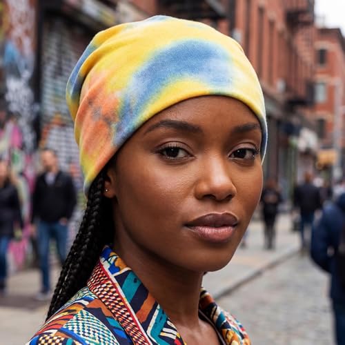 Image of Bohend Bohemian Beanie Hats Headwear Cap Stretch Non Slip Bandanas Sleep Turbans Hats for Women Men Close top Head Covering