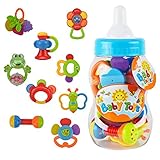 赤ちゃん おもちゃ がらがら ラトル 新生児 おもちゃ ベビー おもちゃ ガラガラ 歯固め シリーズ おしゃぶり 詰め合せ 哺乳瓶ボックス 授乳期用 男の子 女の子 出産祝い 0歳 3ヶ月 6ヶ月 1歳 赤ちゃん 幼児 誕生日 クリスマス プレゼント 9点 セット
