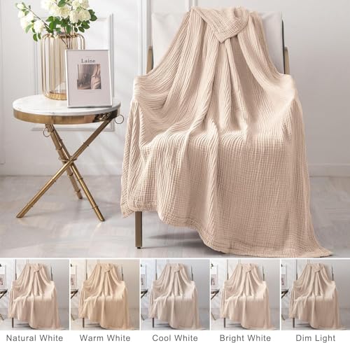 Emme UEA90C3AE3S Cotton Throw Blanket Large 50 Inchx70 Inch 100% Muslin thumb #8
