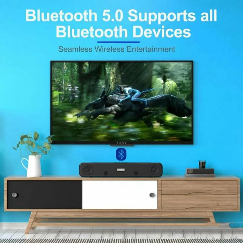 Image of Drumstone (𝗦𝗽𝗲𝗰𝗶𝗮𝗹 𝟱 𝗬𝗲𝗮𝗿𝘀 𝗪𝗮𝗿𝗿𝗮𝗻𝘁𝘆 Loud Speaker Bar with Deep Bass for Smartphones, Smart TV, Gaming, Wireless Bluetooth 5.0, USB Input, PC Sound Bar for Desktop