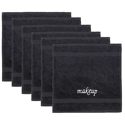 Luxury Spa and Hotel Quality Premium Turkish Cotton Washcloth Towel Set (Black)