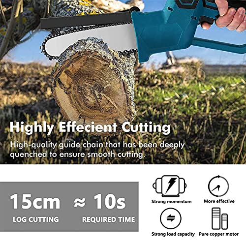 QAZX Akku Kettensäge mit Akku und Ladegerät, 8 Zoll 21V Mini Kettensäge Elektrische Motorsäge Gartengerät für Gartenbaum Landwirtschaft, Ranch, Bäume Schneiden – Bild 3