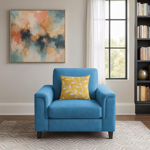 Image of Casaliving Nancy Single Seater Sofa Set for Living Room (Aqua Blue)