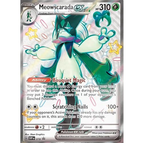 Cartes Pokémon géantes, Promo GX, VMAX, EX, Vstar ou V, carte Jumbo XXL, boîte publicitaire, carte officielle (Meowscarada EX)