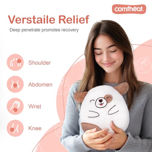 comfheat Hund Mikrowelle Heizkissen für Schmerzlinderung, Unsparfümierte Mikrowellenheizkissen Gefülltes Tier für Krämpfe, Muskeln, natürliche Hitze Pack feuchte Hitze mit waschbarer Abdeckung