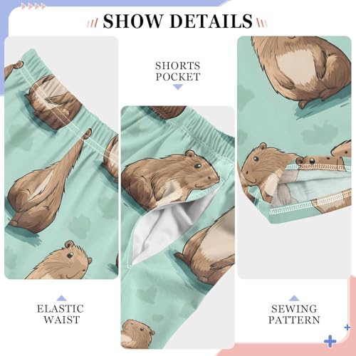 Capybara Green Cute Pajama Pants Long Sleep Pant Soft PJ Bottoms Sleepwear4